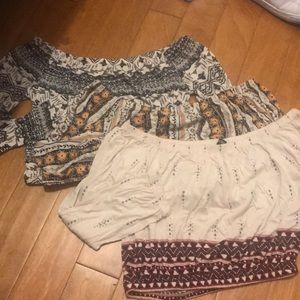 Bundle of off the shoulder crop tops